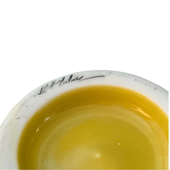 Set of Two Matt Conlon Plates and One Mug- Yellow, White, Black - Picture 3 of 5